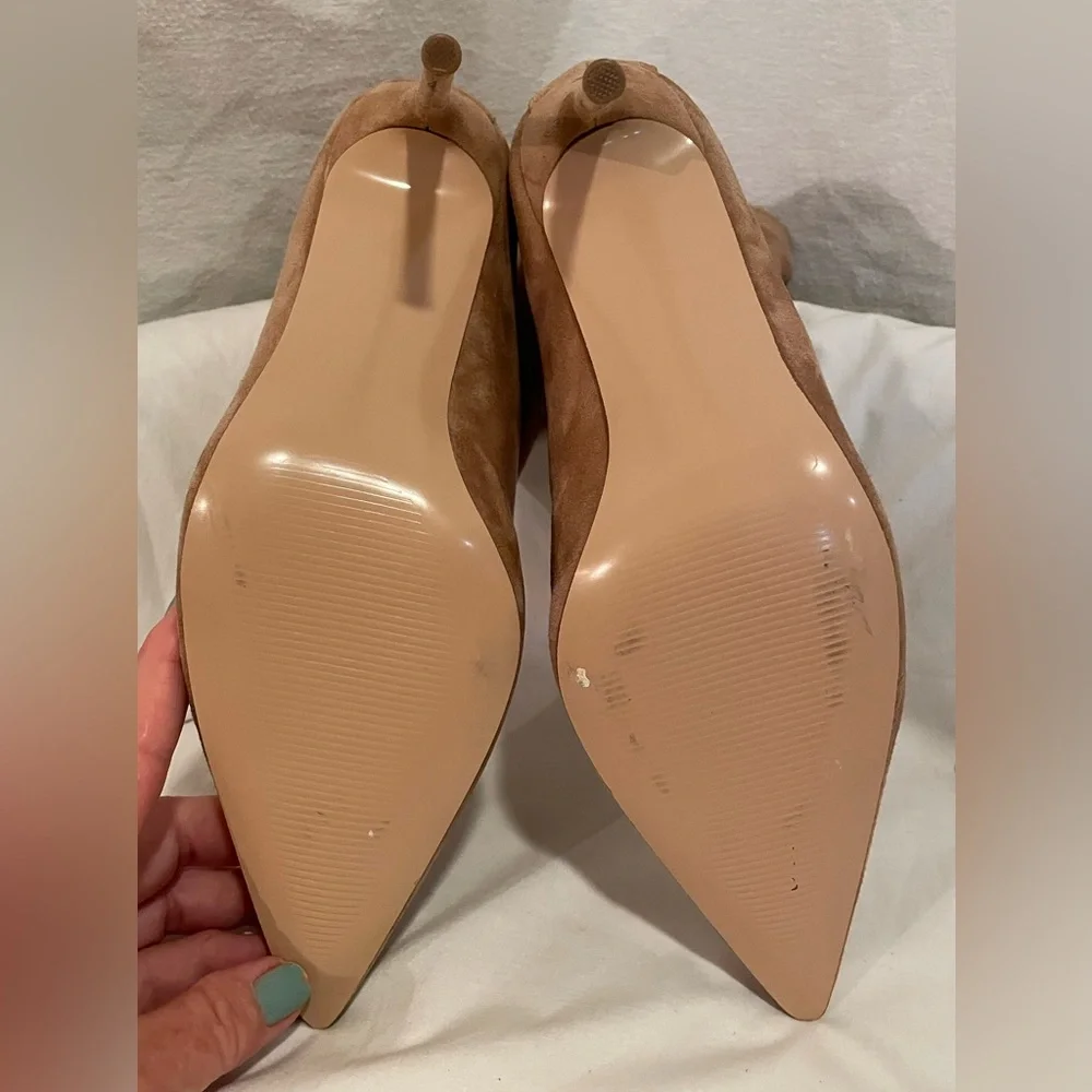 Steve Madden Camel Suede Pointed Toe Stiletto Ankle Boots